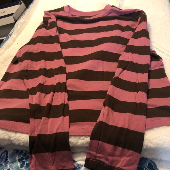 Ladies A New Day Stripe Mauve & Purple Shirt NWT - Picture 2 of 5